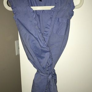 GAP light blue ruffle blouse